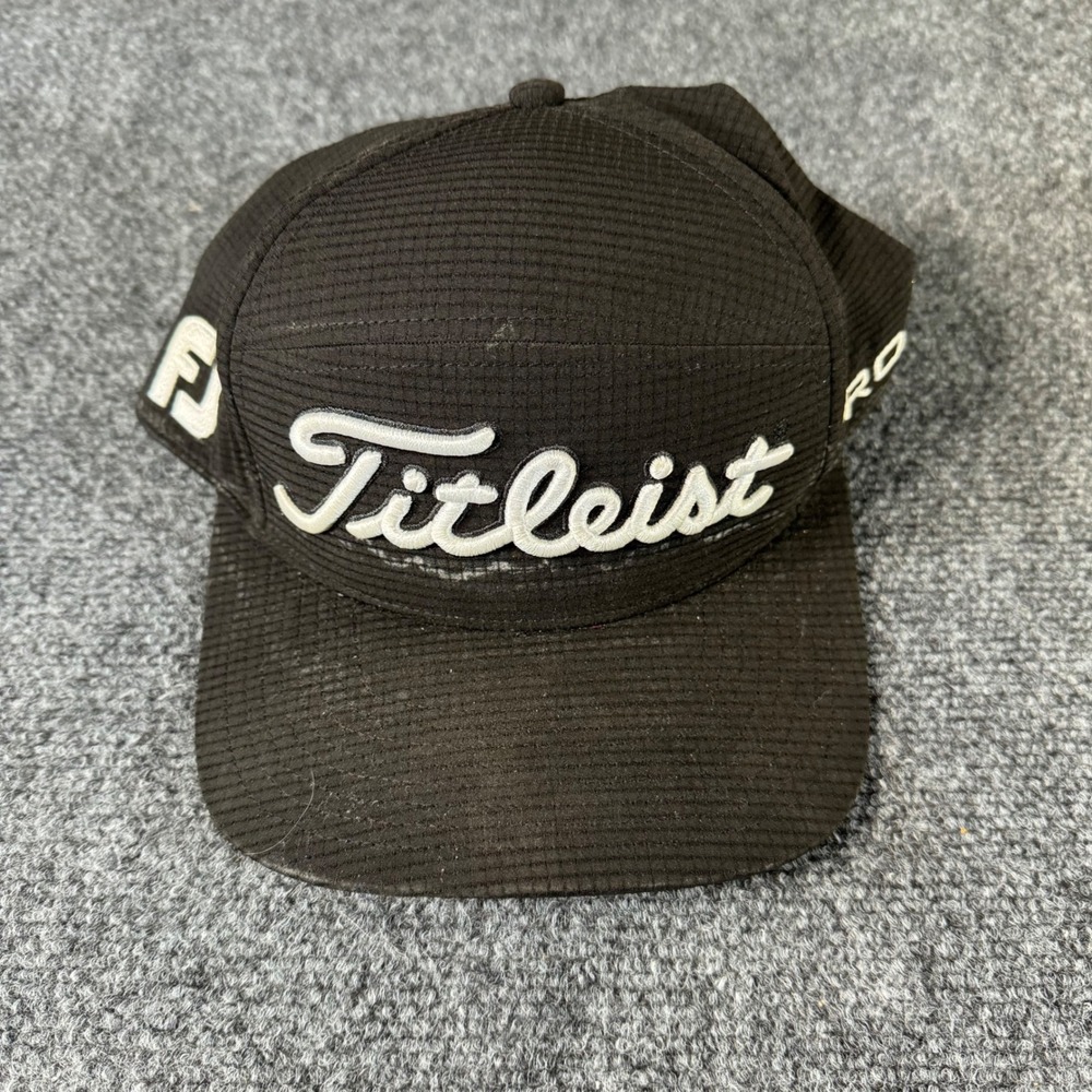 Titleist Pro V1 FJ Golf Hat Black Ripstop Snapback Cap Mens FJ Logo